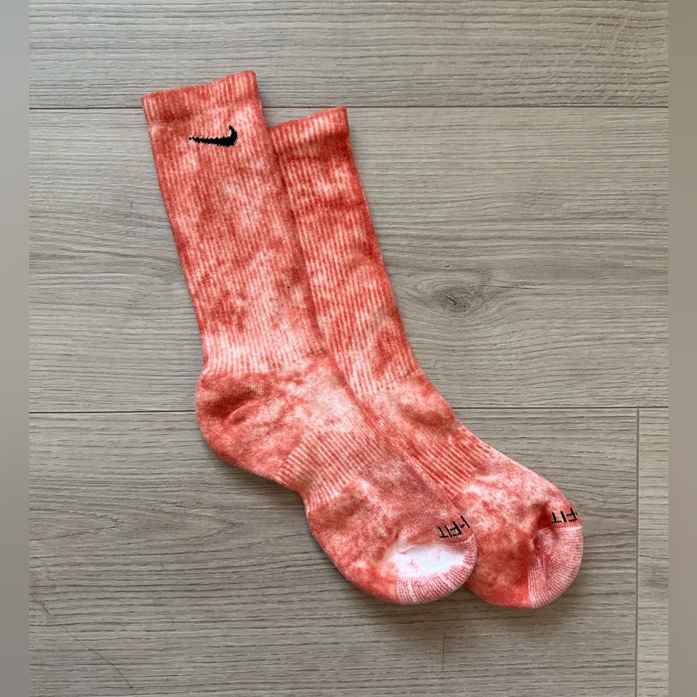 Nike Tie Dye Long Socks Orange NWOT